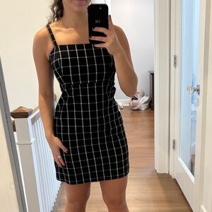 Hollister Black and White Checkered Mini Dress